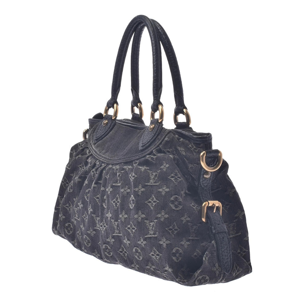 Louis Vuitton Cabby Bag Denim Black Monogram Neo Handbag
